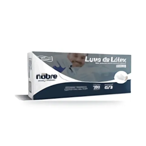Luva de Látex com Pó Proteção Química c/ 100 un. P/7 Nobre