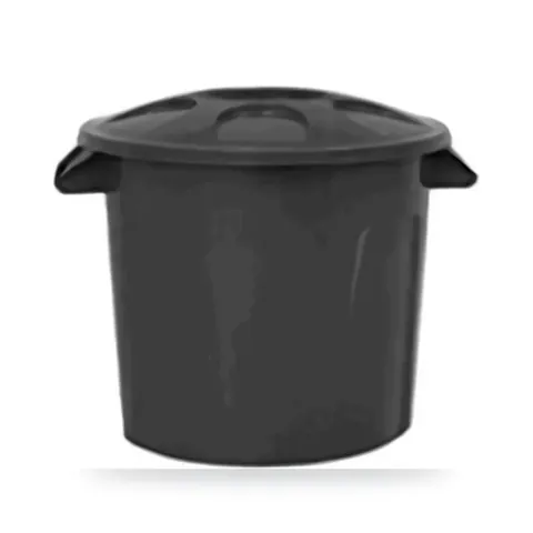Cesto de Lixo Fechado c/ Tampa Preto 100L