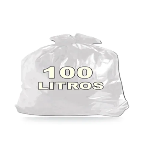 Saco de Lixo 100L Transparente Pesado 75x85 c/ 100