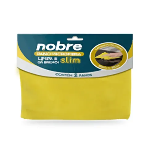 Pano de Microfibra 40x40cm (Pacote c/ 2 un.) Amarelo Slim Nobre