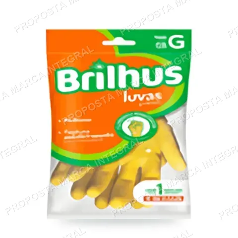 Luva Borracha Amarela Multiuso Brilhus tam. G un.