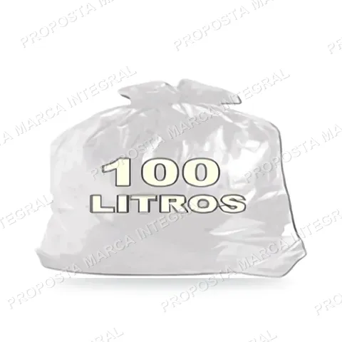 Saco de Lixo 100L Transparente Reforçado 75x95 c/ 100
