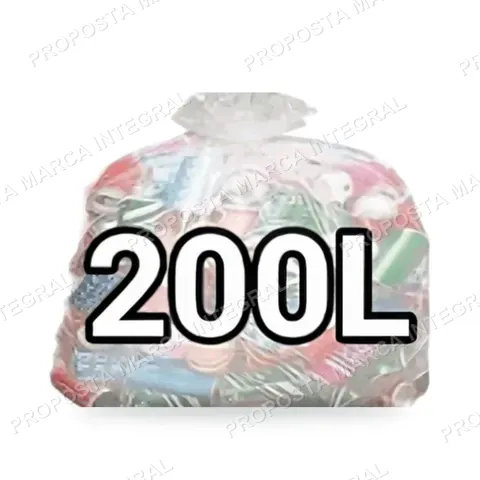 Saco de Lixo 200L Transparente Pesado 90x110 c/ 100
