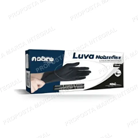 Luva TPE sem Pó Descartável c/ 100 un. P/7 Preta Nobreflex Nobre