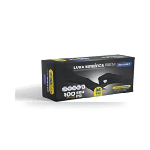 Luva Nitrílica Bompack Preta M(8) c/ 100